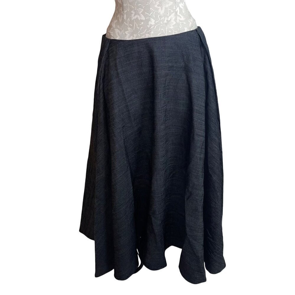 Shoreh East To West Womens Skirt Size 30 Black Handmade Denim Maxi Polka Dot